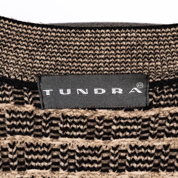 Tundra Canada Vintage 3D Knit Wool Blend Sweater LARGE Classic Grandpa Geometric - Picture 5 of 6
